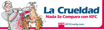 KFCCruelty Billboard in Spanish